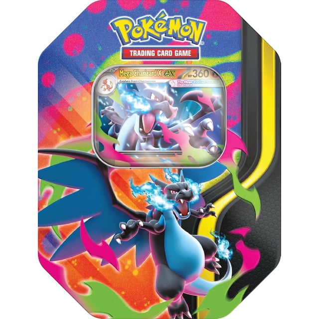 Juego de cartas coleccionables Pokémon TCG Mega Charizard ex Tin Set