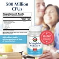 thumbnail image 3 of KAL Acidophilus ProBiotic - 4 | For Intestinal Flora Nutritive Support | 500 Million CFUs, 4 Strains | For Men & Women | Vegetarian Capsules | 100ct, 3 of 6