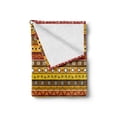thumbnail image 2 of Prehistoric Soft Flannel Fleece Throw Blanket, Tribal Art with Abstract Pattern Indigenous Motif with Native, Cozy Plush for Indoor and Outdoor Use, 50" x 70", Orange Yellow, by Ambesonne, 2 of 6