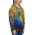 thumbnail image 3 of Xecao Peacocks Print Youth Hoodie Sweatshirt,Boys Hoodies,Essentials Hoodie-Small, 3 of 6