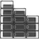 thumbnail image 1 of Organizador de almacenamiento de zapatos, paquete de 12 cajas de plástico apilables, tamaño XL, color negro, 1 of 8