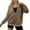 Brown, variant on Zeagoo Zip Up Hoodies Coat Women Casual Jacket with Pockets Athletic Solid Long Sleeve Lightweight Oversized Sweatshirts