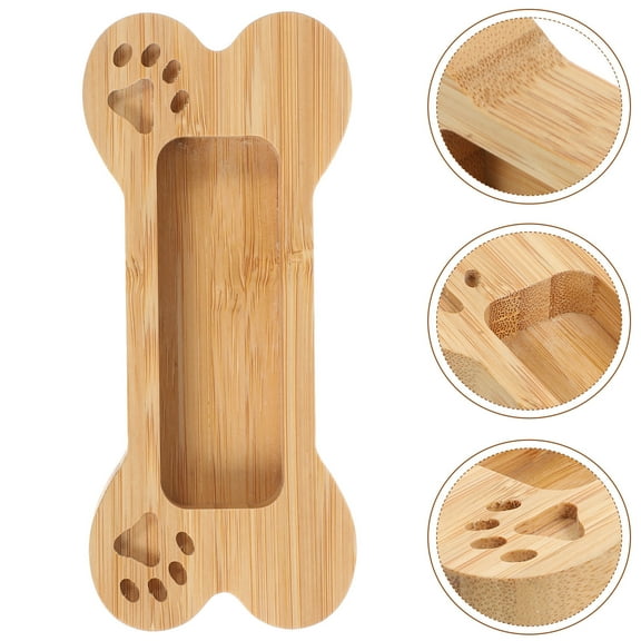 LULULION Bamboo Business Card Display Holder Office Card Holder for Professionals 1Pack