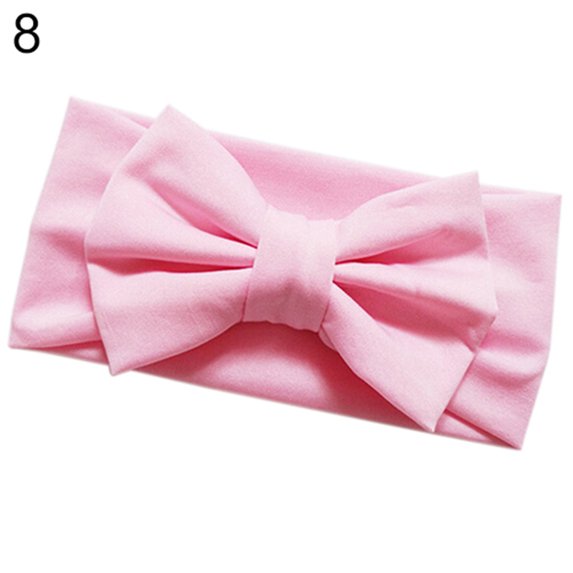 Grofry Headband Baby Toddler Solid Candy Color Bowknot Bow Stretch Hair Band Accessory