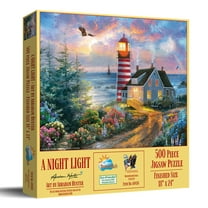 SUNSOUT INC - A Night Light - 500 pc Jigsaw Puzzle by Artist: Abraham Hunter - Finished Size 15" x 24" - MPN# 69450