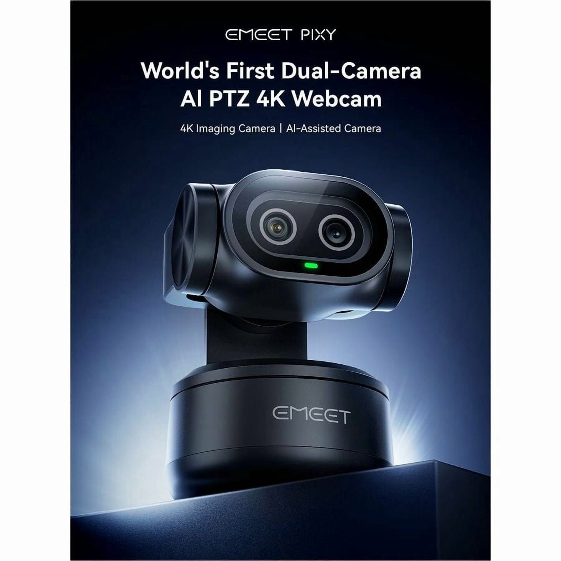 EMEET Pixy Dual-lens 4K PTZ Webcam with Gesture Control and Auto Tracking, Work with EMEET STUDIO