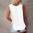 thumbnail image 3 of WTXUE Tank Tops Sleeveless, Scoop Neck Cotton Summer Pleated Tank for Women 2024 Loose V Neck Flowy Solid | Casual for Women White XXL, 3 of 5