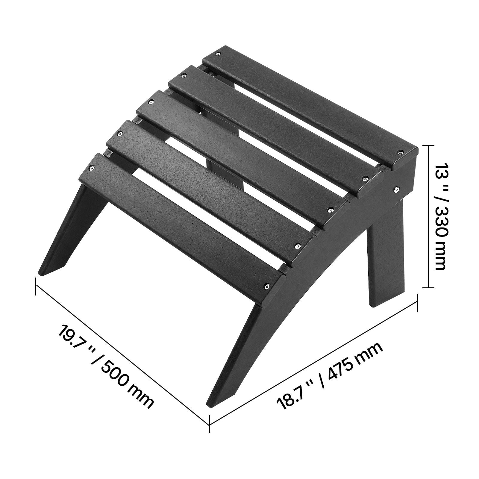 Folding Adirondack Ottoman 18.7x19.7x13 Inch, HDPE Material, 304 Stainless Steel Screws, for Patio Garden Beach