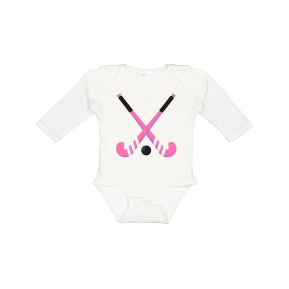 Inktastic Field Hockey Sticks Girls Long Sleeve Baby Bodysuit