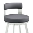thumbnail image 3 of Armen Living Flynn26" Swivel Counter Stool in Silver Metal with Gray Faux Leather, 3 of 11