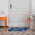 thumbnail image 5 of Aesthetic Navy Blue Flowers Pattern Small Area Rug, Non-Slip Door Mat Indoor Floor Mat, Washable Kitchen Rug Entrance Door Mat for Bedroom Living Room, 5 of 7