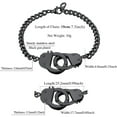 thumbnail image 4 of FindChic Bracelets for Women Handcuffs Cuban Chain Stainless Steel Black Y2K Jewelry Gift for Her Birthday Christmas, 7.5inch, 4 of 7