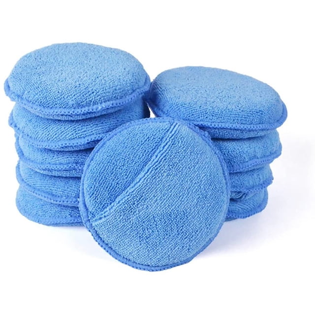 Aplicador de cera de microfibra, almohadillas aplicadoras de cera de microfibra ultrasuave con aplicador de cera de bolsillo para los dedos para aplicador de cera de automóviles Esponja de espuma (paquete de 10) brillar Electrónica