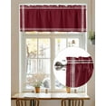 thumbnail image 7 of Solid Color Valances for Windows Wine Red Valance Rod Pocket Light Filtering Short Window Treatments Curtains for Kitchen Bathroom Living Room Bedroom, 1 Panel, 60 x 18 Inch, 7 of 7