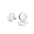thumbnail image 4 of Personalized ABC Initials Letters Monogram Alphabet Geometric Round Flat Disc Stud Earrings for Women .925 Sterling Silver 15MM Diameter Customizable, 4 of 5