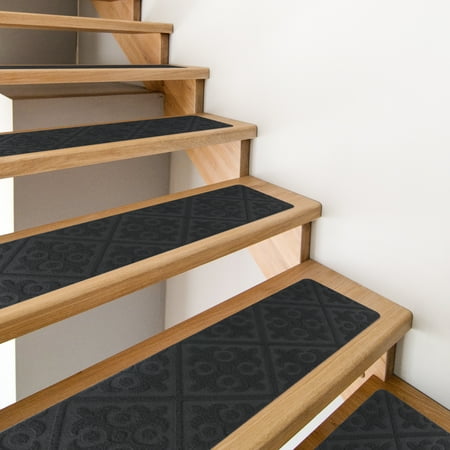 TreadSafe 15 Pack of Charcoal Non Slip Stair Treads for Indoors  8 x30