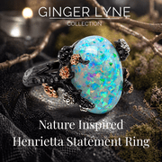 Henrietta Black Tree Branch Gothic Inspired Fire Opal Engagement Ring for Women by Ginger Lyne