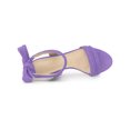 thumbnail image 4 of BLISSFUL STEP Women Open Toe Ankle Bow Tie Mid Heels Sandals Purple 6.5, 4 of 7