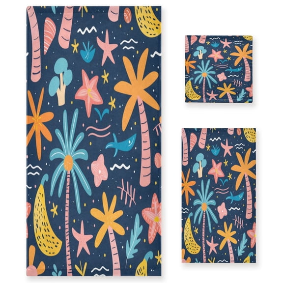 Three-Piece Towel Set Face Towel Towel Set Hand Towel Bath Towel Cotton Bath Towels Bath Towel Sets Hand Bath Towels Coconut Palm