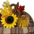 thumbnail image 3 of Northlight Pumpkin and Sunflower Plaid 2-D Fall Harvest Wall Decoration - 14" - Red and Beige, 3 of 4