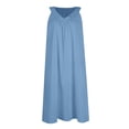 thumbnail image 3 of Una Línea de Vestidos de Verano para las Mujeres 2025 sin Mangas Vestido de Noche Suave, Cuello en V Plisado Vestido de Sueño Ligero, 3 of 7