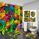 thumbnail image 1 of Juego de 4 cortinas de ducha con diseño de rosas y flores para baño, impermeables, de poliéster, antideslizantes, para baño, decoración romántica para mujer, coloridas, 1 of 6