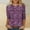 Hot Pink, variant on CLOISE 3/4 Sleeve T Shirts for Women Plus Size Tops Crewneck Casual Pullover Print Loose Summer Blouses Purple 5XL