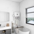 thumbnail image 2 of Bathroom Wall Storage Cabinets with Door and Open Shelves,Medicine Cabinet,Steel Pipe Rack for Hanging Towels and Kitchen Utensils for Bathroom,White, 2 of 7