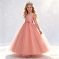 thumbnail image 2 of CHEEREAM Elegant Dress For Kids Puffy Layered Sleeveless Birthday Party Dresses Embroidered Princess Tulle Maxi Dress for Girls, 2 of 7