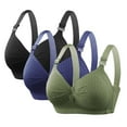 thumbnail image 1 of Timegard Bras for Women No Underwire 3pc Adjustable Strap Full Support Ruched Comfy Daily Seniors Bras, 1 of 5