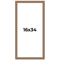 16x34 Frame Gold Real Wood Picture Frame Width 1.25 inches | Interior Frame Depth 0.5 inches |