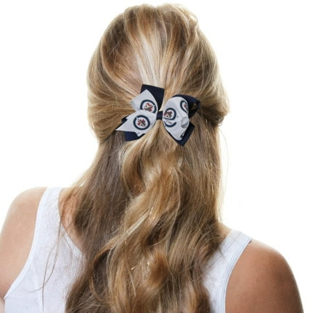 Winnipeg Jets Double Bow - Navy Blue/White - No Size