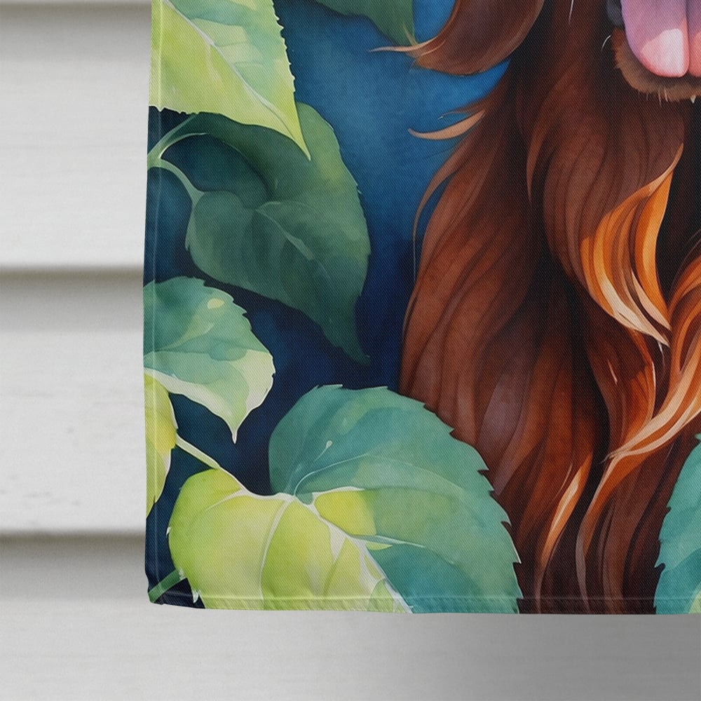 Irish Setter in Sunflowers House Flag 28 in x 40 in