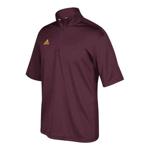 Adidas Game Built Short Sleeve Quarter-Zip Top Men's Sport Maroon/Collegiate XL