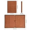 thumbnail image 6 of AZXCG Lightweight Slim Padfolio Folder for Women, Interview Resume Legal Document Organizer & Business Card Holder, with A4 Letter-Sized Notepad, Brown Leather Padfolio, 6 of 6