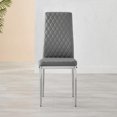 thumbnail image 5 of 6x Milan Grey Chrome Hatched Faux Leather Dining Chairs, 5 of 6