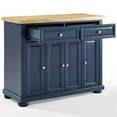 thumbnail image 4 of Pemberly Row Contemporary Wood Top Kitchen Island in Navy/Natural, 4 of 15