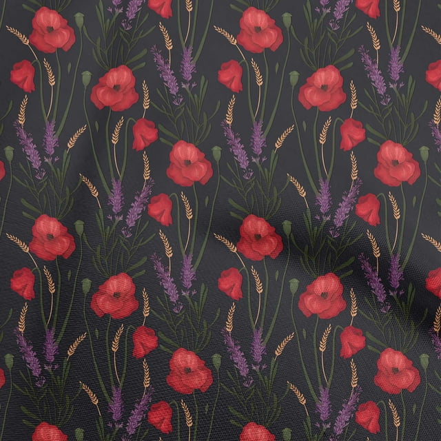 oneOone Velvet Red Fabric Floral Retro Sewing Craft Projects Fabric Prints By Yard 58 Inch Wide