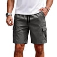 thumbnail image 2 of Lightweight Cargo Shorts for Men Relaxed fit Elastic Waist Athletic Shorts Stretchy Summer Casual Shorts with Pockets, 2XL, 2 of 8
