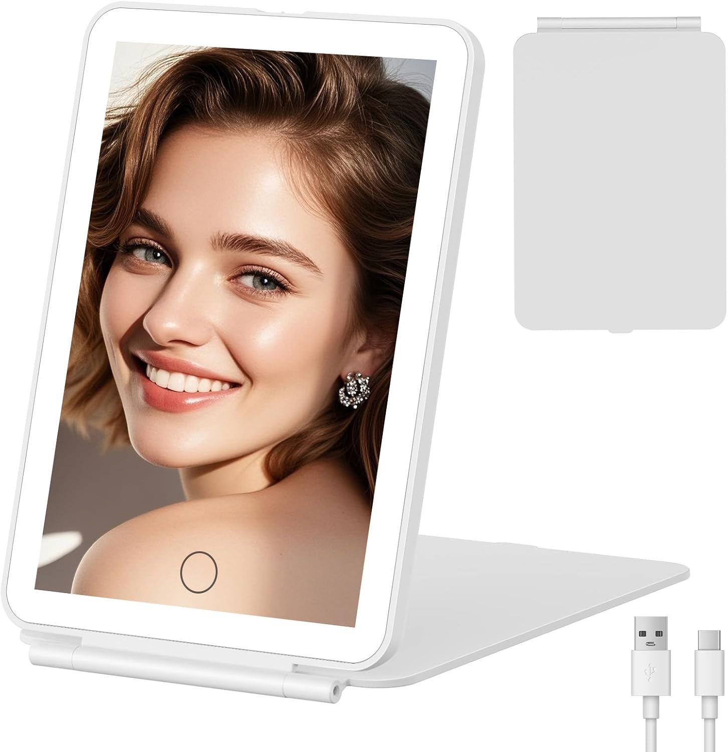 Funtouch Portable Folding Makeup Mirror with Lights photo 1