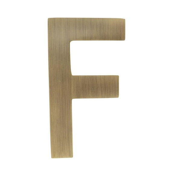 Architectural Mailboxes 3582AB-F 4 in. Brass Floating House Letter F&#44; Antique Brass