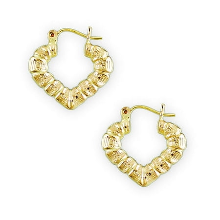 Gold Heart Shaped Bamboo Earrings - Famous Earring 2018 Gold Heart Shaped Bamboo Earrings - Famous Earring 2018
