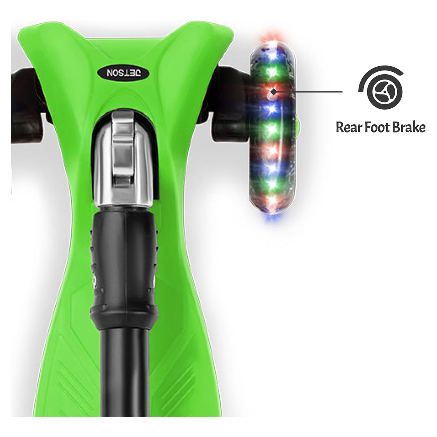 Jetson Twin Kick Scooter with LED Light up Wheels, Unisex, Green