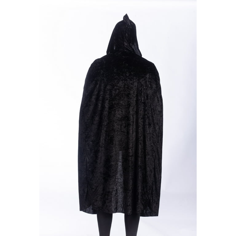 Velvet Cape, Black, Halloween Accessory for Adults, One Size for Men or Women, by Way to Celebrate
