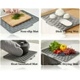 thumbnail image 3 of Large Silicone Dish Drying Mat for Kitchen Counter, Eco-Friendly Silicone, Heat Resistant, Non - Slip, Vegetables, Dish Drying Mat for Multi - Purpose, 16"×13", Gray, 3 of 7