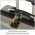 thumbnail image 3 of Square 2Pack PU Leather Cartoon Owl Cruise Luggage Tag with Privacy Cover and Name ID Tag for Travel Handbags Backpacks Luggage Tags, 3 of 6