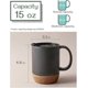 thumbnail image 3 of Coffee Mugs,15oz Mug Set of 2,Large Ceramic Coffee Mug with Cork Bottom and Spill Proof Lid for Mom Dad, Big Mug for Coffee Latte Tea,Beige, 3 of 4