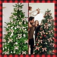 thumbnail image 6 of 2 Rolls Christmas Buffalo Plaid Wired Edge Ribbons Christmas Tree Burlap Fabric Craft Ribbon Wrapping Ribbon with Checkered Edge, 6Yards/Roll, 6 of 6
