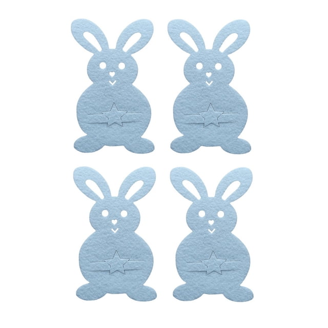 TanSiDing Easter Cutlery Pocket Silverware Holder, Bunny Design Utensil Pouch for Table Setting, Festive Party Supplies, Reusable Cloth Napkin Bag for Holiday Dining Decor