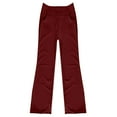 thumbnail image 4 of Womens Pants Women's Casual Straight Leg Loose Pocket Solid Color Yoga Daily Pants, 4 of 5
